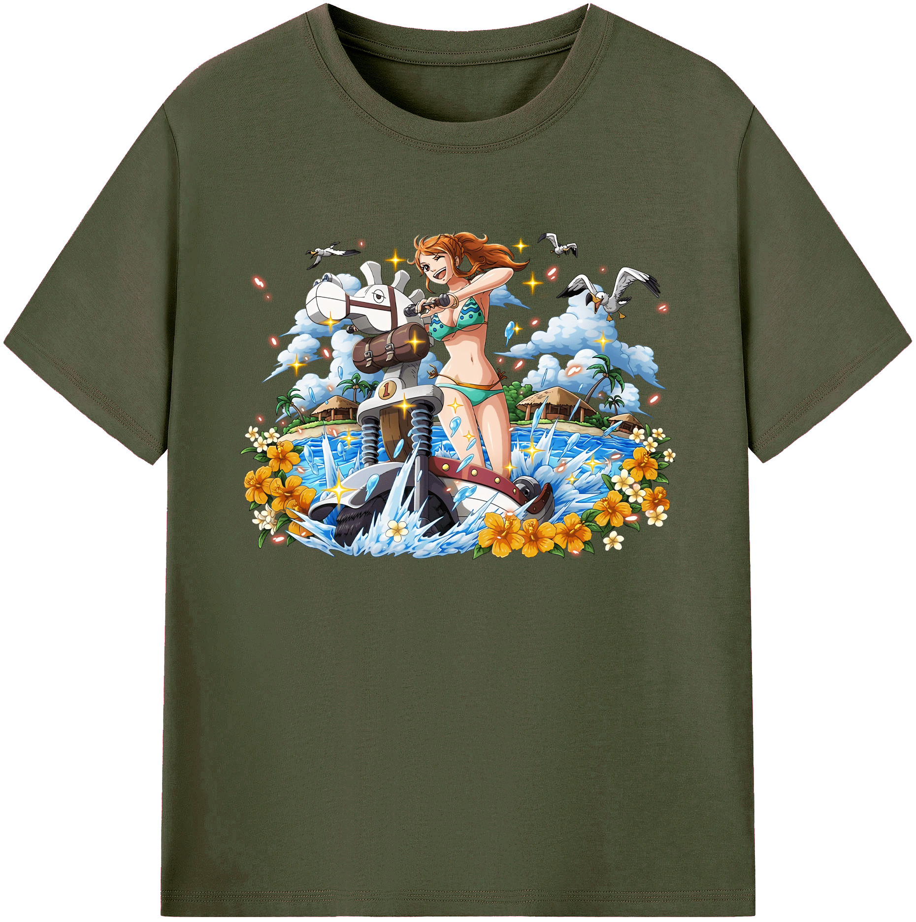 ワンピース ナミ ONE PIECE Nami 綿100％ メンズ半袖Tシャツ｜肌触りやわらか＆通気性
